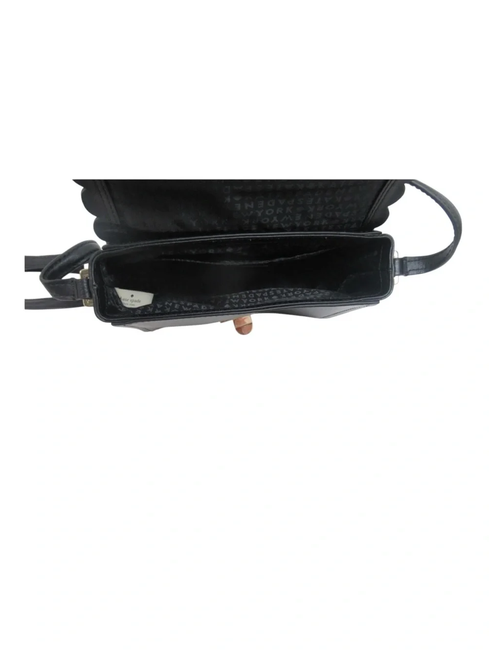 VGC Kate Spade Black Leather Maple Court Zani Lock Scalloped Purse Crossbody